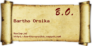 Bartho Orsika névjegykártya